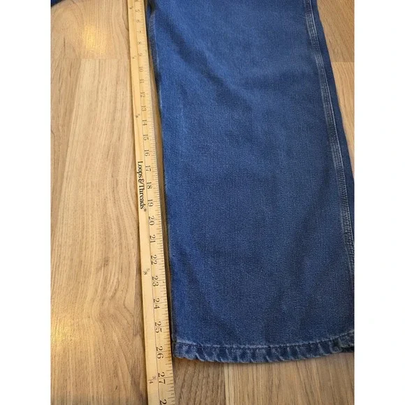 Riveted by Lee Denim Carpenter Bib Overalls Dungarees Size Lp Dungarees Y2K - Picture 6 of 8